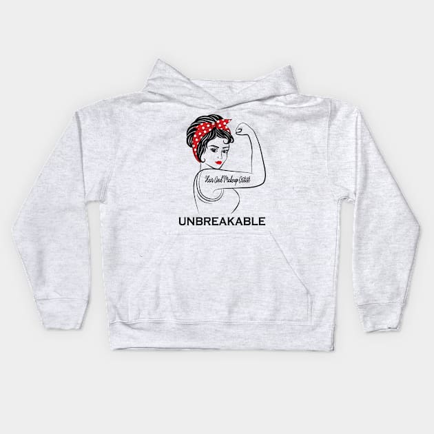 Hair And Makeup Artist Unbreakable Kids Hoodie by Marc